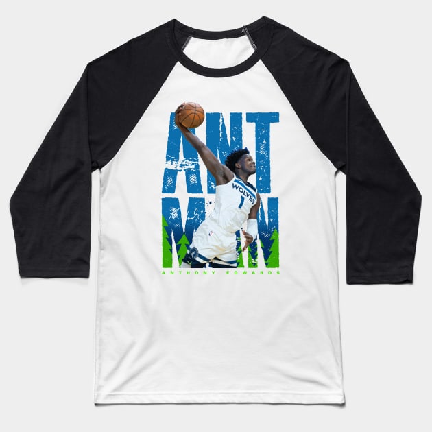 Anthony Edwards Baseball T-Shirt by Juantamad